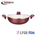 aluminum alloy ceramic deep kadai with glass lid